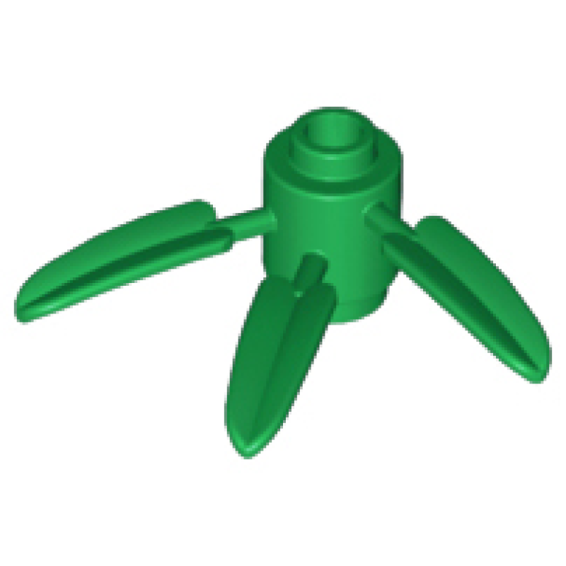 Plant Steen, Rond 1x1 met 3 bamboe bladeren Green